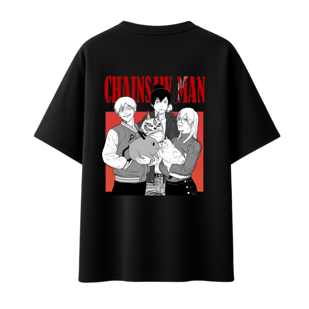 Chainsaw Man The Trio Denji-Aki-Power || Oversized T-shirt 240 GSM