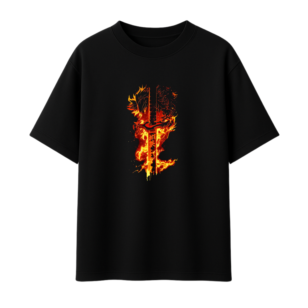 Demon Slayer - Rengoku || Oversized T-Shirt 240 GSM