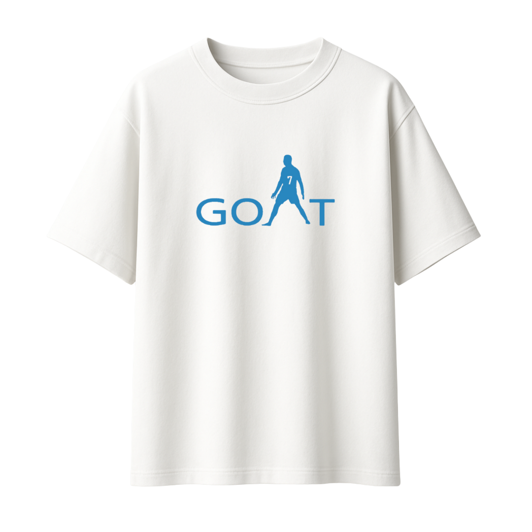 Cristiano Ronaldo The GOAT Edition || Football Oversized T-shirt 240 GSM