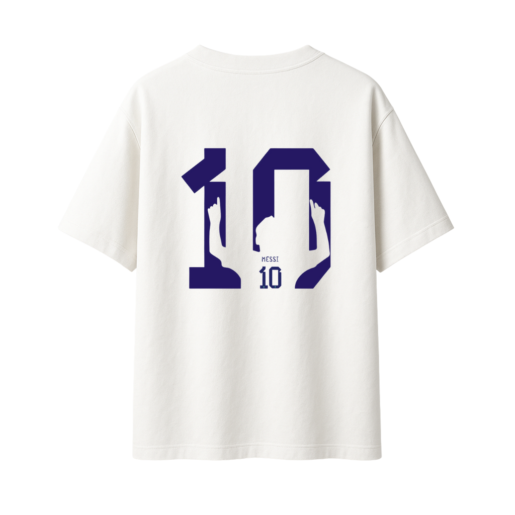 Lionel Messi The Greatest 10 || Football Oversized T-shirt 240 GSM