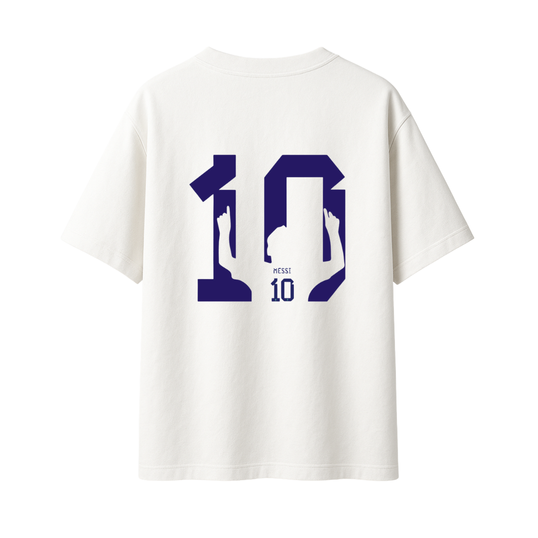 Lionel Messi The Greatest 10 || Football Oversized T-shirt 240 GSM