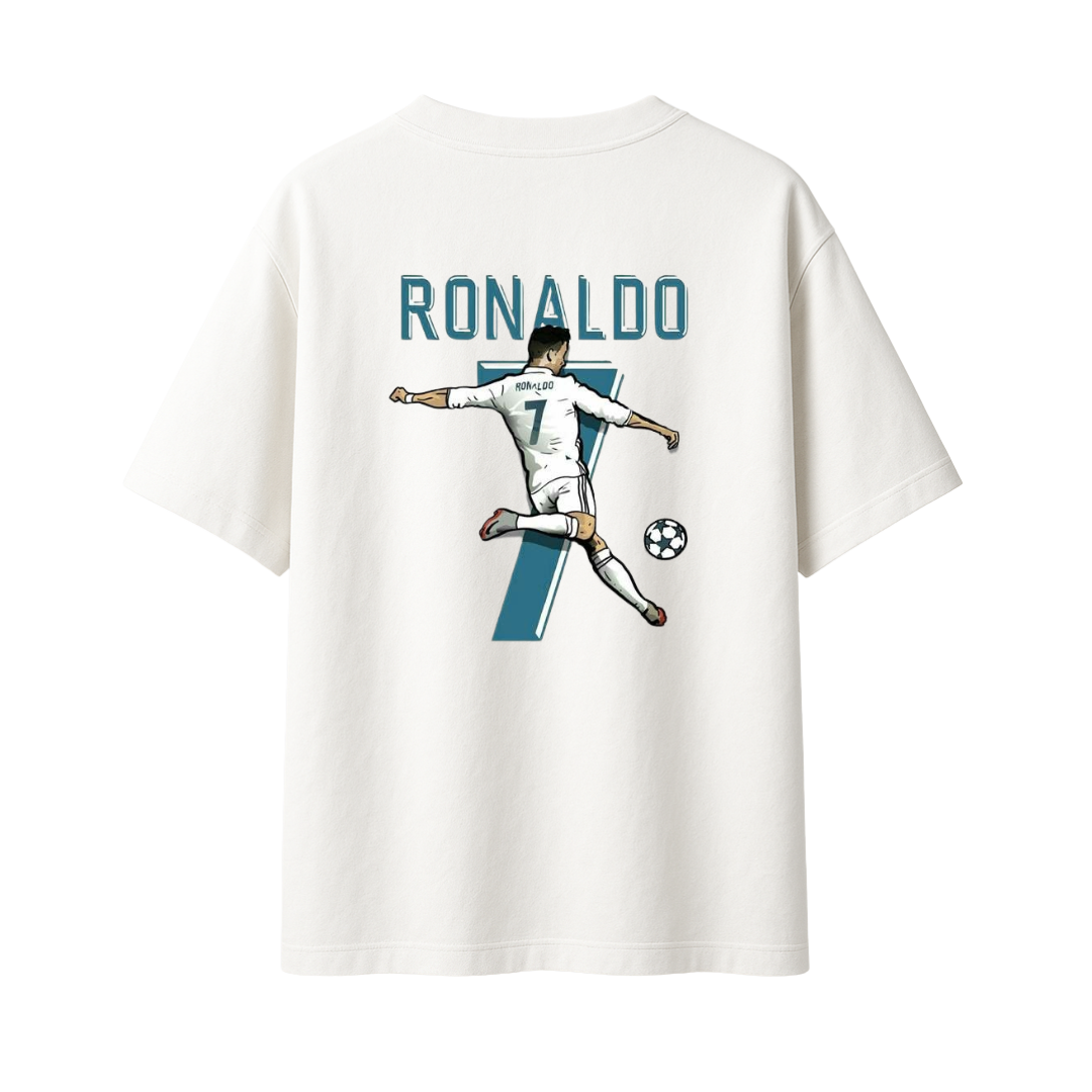 Cristiano Ronaldo The GOAT Edition || Football Oversized T-shirt 240 GSM