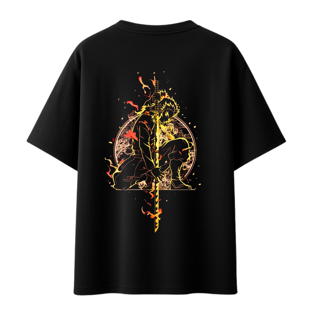 Demon Slayer - Rengoku || Oversized T-Shirt 240 GSM