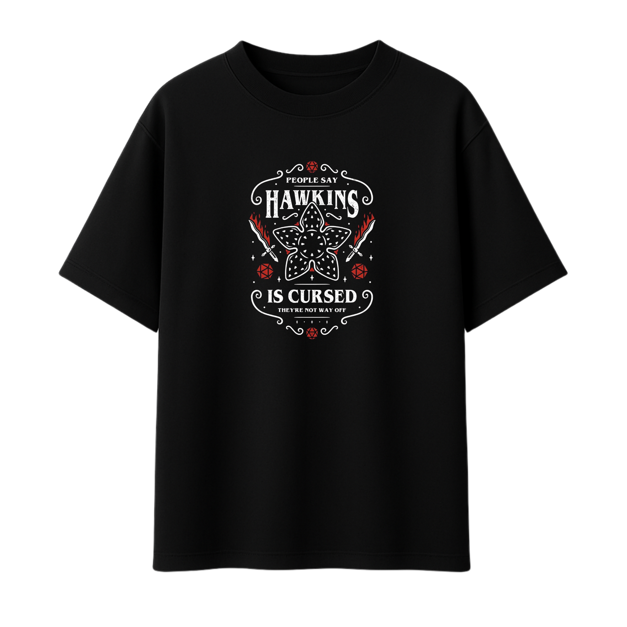 Mind Flayer & 11 || Stranger Things Oversized T-shirt 240 GSM