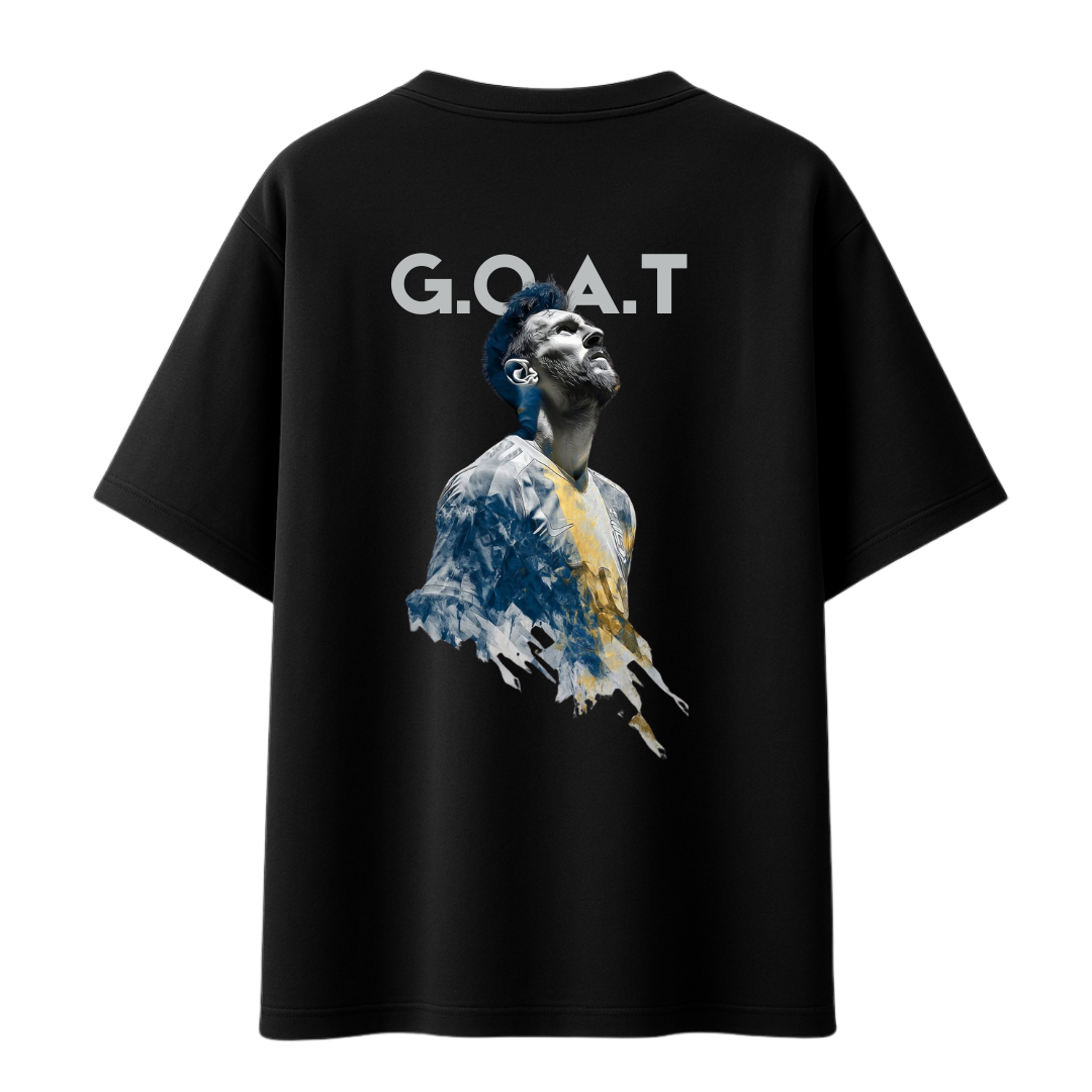 Lionel Messi The GOAT Edition || Football Oversized T-Shirt 240 GSM