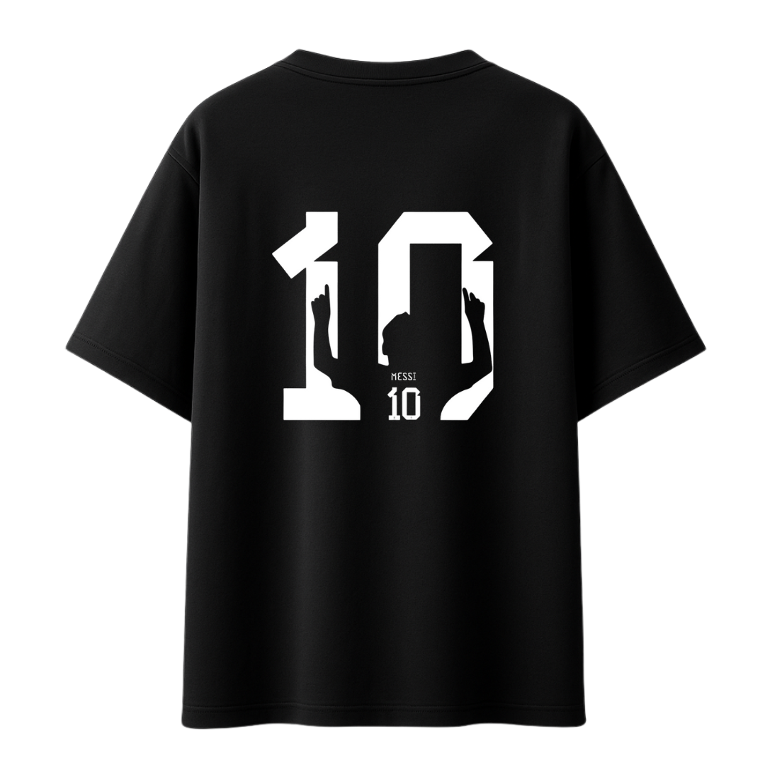 Lionel Messi The Greatest 10 || Football Oversized T-shirt 240 GSM