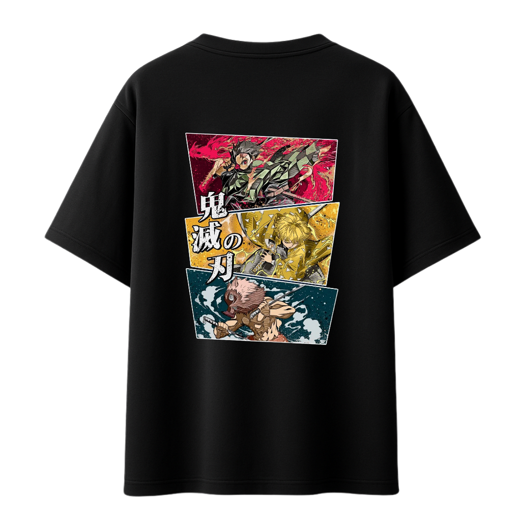 Demon Slayer - Trio || Oversized T-shirt - 240 GSM