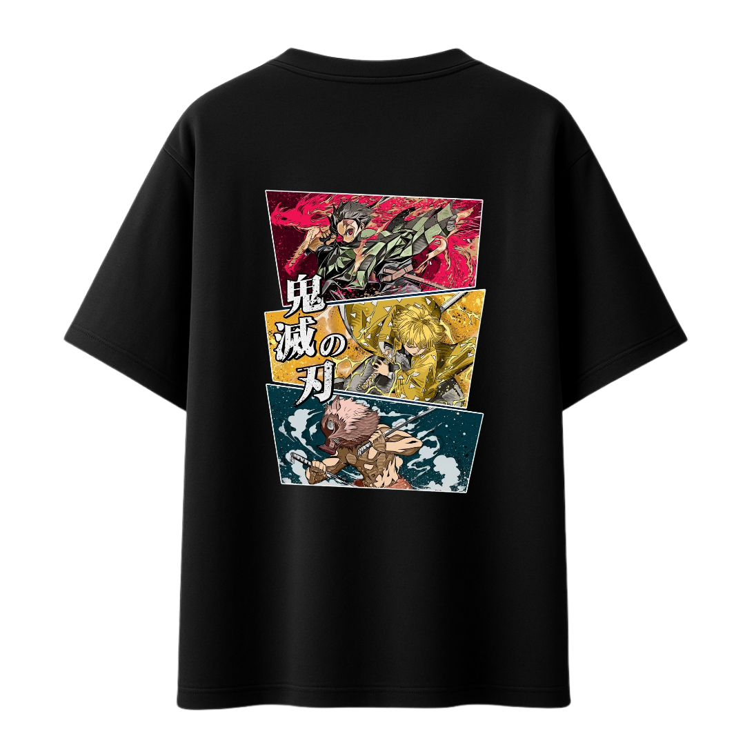 Demon Slayer - Trio || Oversized T-shirt - 240 GSM