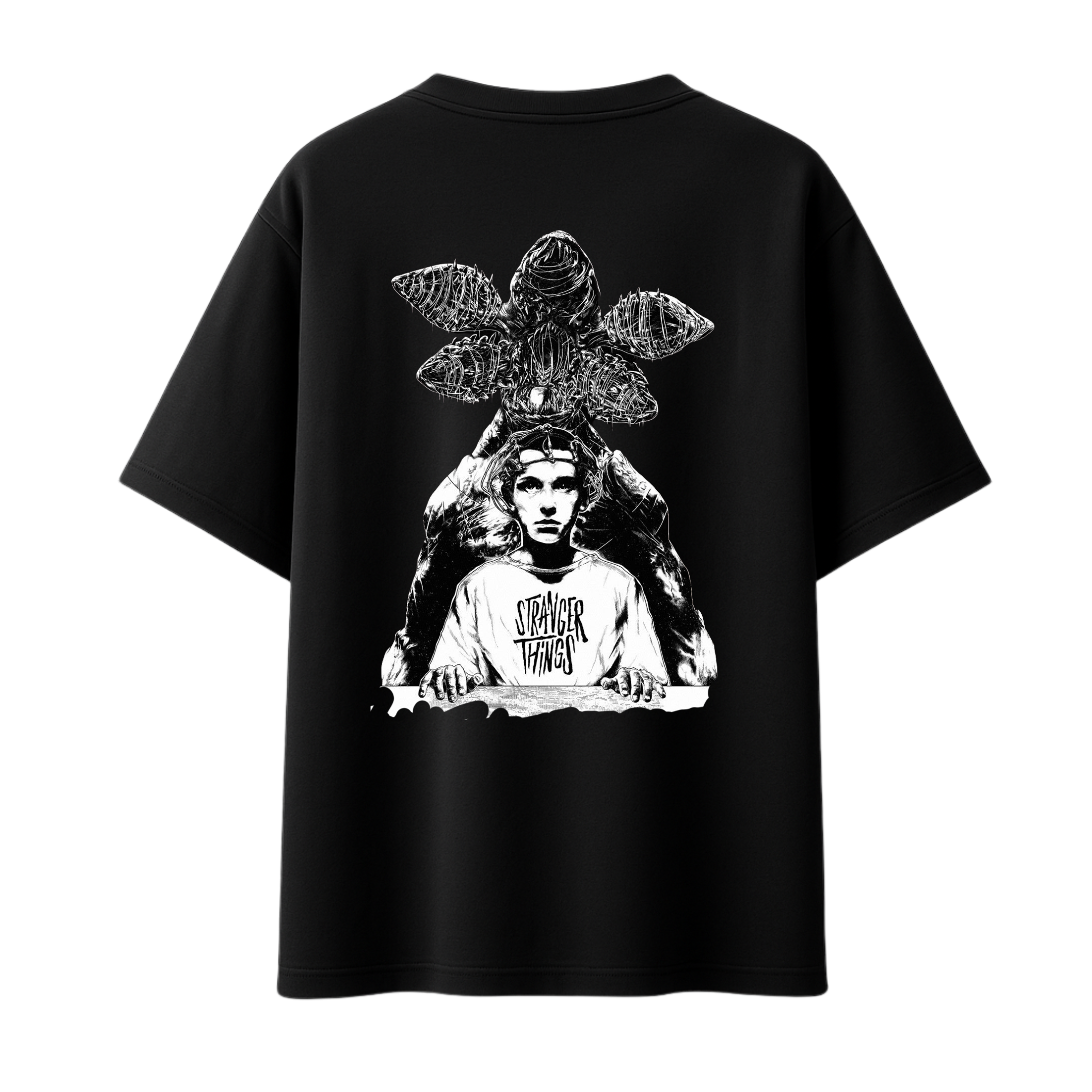 Mind Flayer & 11 || Stranger Things Oversized T-shirt 240 GSM