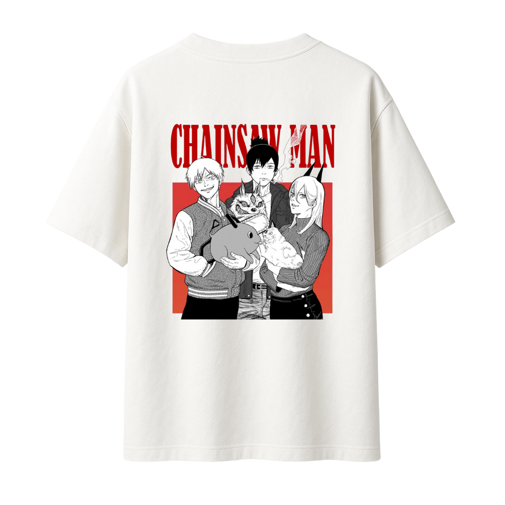 Chainsaw Man The Trio Denji-Aki-Power || Oversized T-shirt 240 GSM