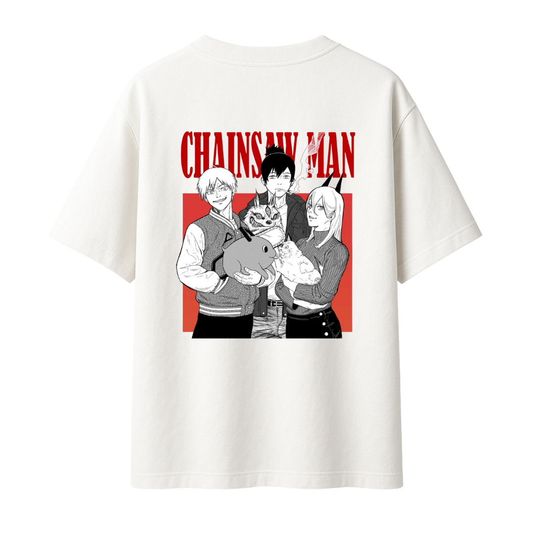 Chainsaw Man The Trio Denji-Aki-Power || Oversized T-shirt 240 GSM