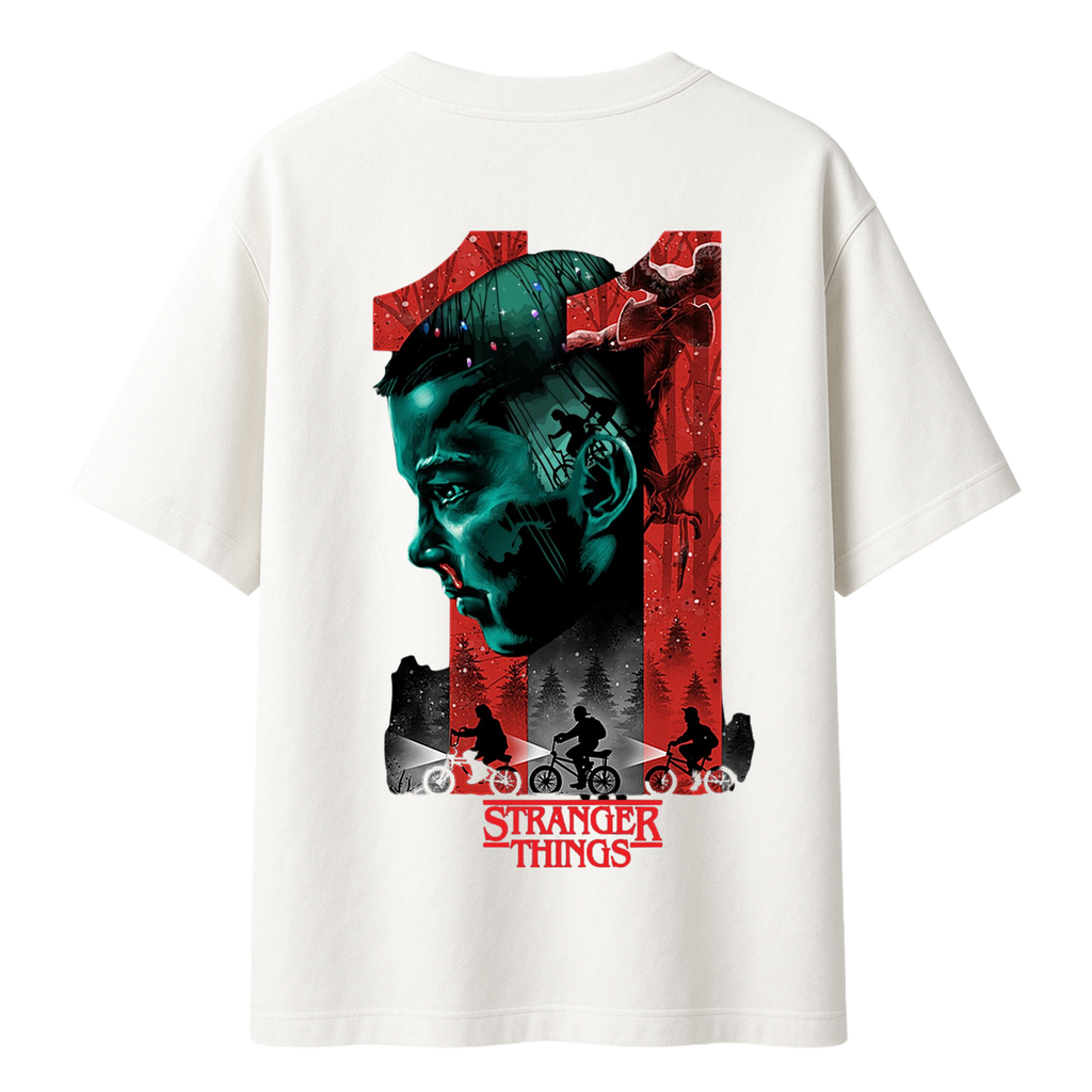 Two Sides of Coin || Stranger Things Oversized T-Shirt 240 GSM