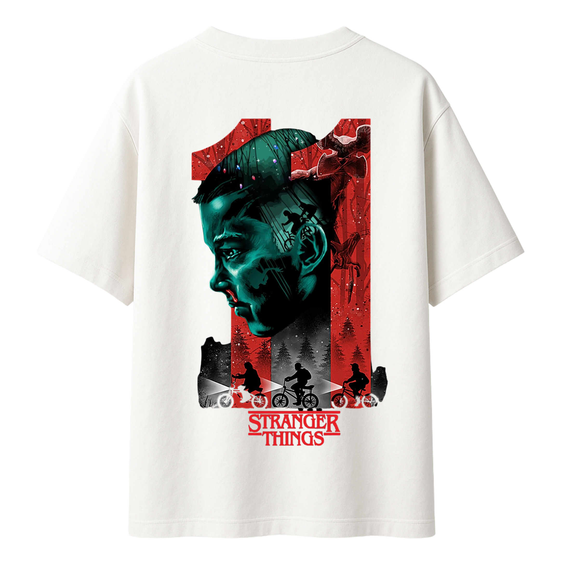 Two Sides of Coin || Stranger Things Oversized T-Shirt 240 GSM