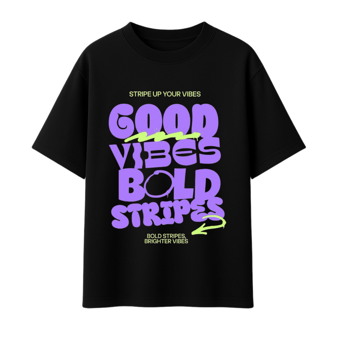 Good Vibes Bold Stripes || Oversized